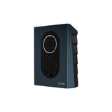 Zaptec Go laddbox i Midnight Blue sedd från vinkel